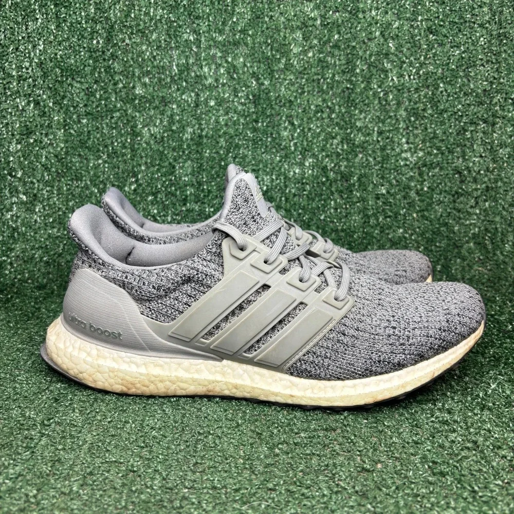 Adidas Ultra Boost 4.0 F36156 Primeknit Running Shoes Sneakers Grey Mens Size 10